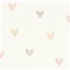 Rasch Tapete 301717 - Carta da parati in tessuto non tessuto con cuori colorati, effetto acquerello, per bambini, motivo a cuore, rosa, beige, grigio, collezione Kids World