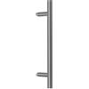 La Valsabbia Maniglione in Acciaio Inox Satinato diametro 32 mm - Inclinato 45°, Lunghezza 500 mm, Interasse 350 mm - Per Porte Interne, Esterne, Blindate, Vetro, Negozi