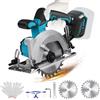 Kistrba Sega circolare a batteria compatibile con batteria Makita da 18 V (senza batteria), mini sega circolare senza spazzole, 6200 giri/min, angolo di taglio regolabile 0-45°, profondità di taglio 0-51 mm