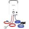 CAMPLUX First 5 Lt Scaldabagno a Gas con Pompa dell'acqua, GPL, 50mbar, per Doccia Esterna, Campeggio, F5 Pro-DE
