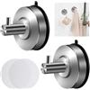 CGBE 2 Pezzi Ganci Ventosa Bagno, Ganci a Ventosa Super Resistenti Senza Foratura in Acciaio Inox 304, Carico 5KG, Porta Asciugamani con Ventosa Impermeabile e Riutilizzabile per Bagno Cucina