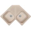 Custom Lavello angolare cucina Provenza avena 83 x 83 cm 2 vasche e gocciolatoio Made in Italy