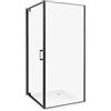 Beliani Box Doccia Vetro Temperato Cornice nero Porta Singola 90 x 90 x 185 cm