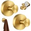 Saituo Home 2 Pezzi Ganci a Ventosa, Rimovibile Senza Foratura Ventose con Gancio, 6 X 6 X 4,5 CM Porta Asciugamani Ventosa, Appendi Accappatoio per Cucina Bagno Finestra Liscia Vetro Ufficio (Oro)