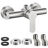 Hapdumd Miscelatore doccia monocomando, a muro, 304 inox, G½, argento | Miscelatore bagno e vasca, uscita G½, antiscottatura, montaggio a muro, durevole e resistente alla corrosione, per doccia