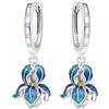 PANPOKI Orecchini a cerchio in argento Sterling 925 a forma di stella e | Orecchini in argento 925 con zirconia cubica, ipoallergenici e leggeri. Design floreale e animale: loto, iris, panda, gatto