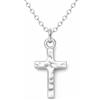 Roheafer Collana con Ciondolo Croce in Argento 925 Placcato in Oro 14 Carati Catena per Donna, Delicata, Regalo Cristiano, Battesimo, Fede Religiosa