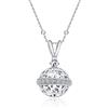 GioiaPura - Collana donna Chiama Angeli con cuori, in argento 925 rodiato. Bola Messicana lunga 82cm. Pendente con cuori e zirconi bianchi da 1,6 cm. Ideale per regalo future mamme| gravidanza
