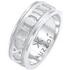 Kuzzoi Anello da uomo lucido, anello a fascia massiccio (8 mm) in argento sterling 925, ampio accessorio con numeri romani, anello da uomo di misura 60-66, 0612541120