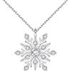 MILACOLATO Collana con Ciondolo Fiocco di Neve in Argento Sterling 925 per Donna Collane Anallergiche con Zirconi Cubici 18K Placcato Oro Bianco Gioielli di Natale