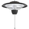 Calex Stufa Radiante da Soffitto, Alogena 1500W, IPX4, Nera | Il tubo alogeno da 1500W offre subito calore a infrarossi a 360° e riscalda fino a 10 m²