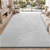 Sour Lemon Tappeto Salotto Moderno Geometrico 3D, Antiscivolo, Pelo Corto | Tappeto Camera da Letto Lavabile, Morbido, Monocolore, Tappeti Soggiorno, Cameretta, Ufficio, Grigio, 140x200 cm