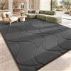 Sour Lemon Tappeto Salotto Moderno Geometrico 3D, Antiscivolo, Pelo Corto | Tappeto Camera da Letto Lavabile, Morbido, Monocolore, Tappeti Soggiorno, Cameretta, Ufficio, Astratto Antracite, 140x200 cm