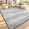 Sour Lemon Tappeto Salotto Moderno Geometrico 3D, Antiscivolo, Pelo Corto | Tappeto Camera da Letto Lavabile, Morbido, Monocolore, Tappeti Soggiorno, Cameretta, Ufficio, Astratto Grigio, 140x200 cm