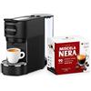 ELETTROFIX Macchina da Caffè + 90 Cialde E.S.E. Compatta per Espresso Cremoso - Nera | Serbatoio 1,2 L, Spegnimento Automatico, Espulsione Cialda, Vassoio Regolabile, Design Compatto