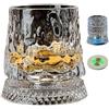Generic Bicchiere da whisky rotante, bicchiere da cocktail con luce a LED, girevole a 360 gradi, in cristallo, stile retrò, con funzione antistress, accessori da bar