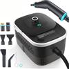 Eirolace Pulitore a vapore manuale da 2500 W, 4,5 bar ad alta pressione e 15 s, serbatoio dell'acqua da 1250 ml, 9 accessori per cucina (piano cottura in ceramica), auto, pavimento, finestra, barbecue
