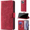 CaseGla Cover per iPhone 16 Pro Max 6,9 Pollici, Rosso | Blocco RFID, Portafoglio Pelle PU, Flip Libro, Porta Carte, Magnetica Libretto, Antiurto Protezione Completa