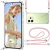 ISOI Cover Trasparente con Cordino compatibile con Xiaomi Redmi Note 14 4G, Regolabile e Rimovibile Collana Tracolla Laccio Collo, Custodia per Telefono in Silicone TPU Morbido Antiurto - Rosa