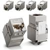 LEENUE 6 Pezzi RJ45 Keystone Jack Cat7, 10 Gbps/600 Mhz, Modulo Keystone Placcato oro Per Cavo di Collegamento Cat7 Cat6A POE, Spina RJ45, Cavo di Rete Patch Ethernet Patch Pane, Scatola di Rete
