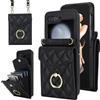 SINQERISHT Custodia a portafoglio per Samsung Galaxy Z Flip 7 FE/Flip 6 5G, in pelle PU, con scomparto per carte di credito, anello a 360°, chiusura magnetica, colore nero