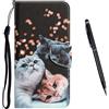TOUCASA Cover per Samsung Galaxy S20 Ultra, Flip Wallet Case Custodia in Pelle PU, Slot per Schede,[Antiurto Portafoglio] [Supporto Stand] Wallet Case Custodia per Samsung S20 Ultra (Gatto)
