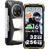 Blackview ROCK 2 PRO 5G Rugged Smartphone Lampada campeggio 400lm, 32GB+256GB AI Telefono Android 16, 6.67 FHD+120Hz, 15000mAh, 16MP, Telefono Indistruttibile IP68/IP69K/WiFi 5/NFC/OTG/GPS, Arancia