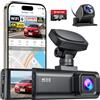 REDTIGER F7N Dash Cam 4K Anteriore e Posteriore 1080P, WiFi 5,8 GHz - Trasferimento veloce 20 MB/s, Videocamera per auto 2160P/FHD con scheda da 64 GB, Schermo da 3,18, Controllo SmartApp, GPS Precis