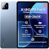 XIAOMI Pad 8 Ai WiFi Versione Globale (senza chiamate o messaggi) 11.2 3.2K 144Hz 9200mAh Quattro Altoparlanti 13 Mp Modello 25097RP43G (Blu, 256GB + 8GB)
