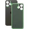 SVV Cover posteriore (coperchio della batteria) adatta per iPhone 15 Pro Max. vetro posteriore di ricambio con foro per fotocamera ingrandito per un facile montaggio. OEM (nero)