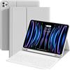 ZOPSGYU Custodia per tastiera per iPad Pro 11 pollici di 4a/3a/2a generazione (2022,2021,2020) con portamatite, tastiera bianca Bluetooth staccabile, leggera e portatile, custodia in TPU per iPad Pro