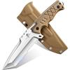 Purple Dragon Coltello outdoor acciaio D2 Tanto con fodero Kydex khaki | Acciaio D2 60HRC, manico full tang in G10, fodero in Kydex, lama versatile, confezione regalo