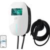 YU YUSING Colonnina Ricarica Auto Elettrica 11 KW, 7M, IP65, Bianco | Cavo Ricarica Auto Elettrica Tipo 2, Wallbox Trifase, Carichino Auto elettrica con Schuko, Contro App, LCD Digitale, IP65