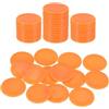 sourcing map 200 fiches da poker in plastica, 22 mm, mini fiches da bingo, contatori contatori, dischi, marcatori, token di gioco opachi, per gioco, gioco matematico, conteggio, arancione, modello