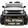 Mondial Toys Ford Bronco 24V Maxi Fuoristrada 2 Posti Auto Macchina Elettrica per Bambini Telecomando Porte Apribili Bluetooth Potenti Motori Carico 60 kg Bianco