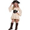 Generisch Costume da pirata per bambini, corsetto per carnevale, abito medievale | Costume da pirata da ragazza, 2 pezzi, spalle scoperte, con cintura, per Halloween, cosplay, carnevale, 4-14 anni