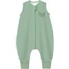 Chilsuessy Sacco nanna estivo con piedi, 0,5 Tog, 100% cotone, per bambini e ragazze, 0,5 tog/verde, 80 cm, altezza del bambino 90-100 cm