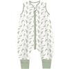 Chilsuessy Sacco nanna estivo con piedi, 0,5 Tog, per bambini piccoli, con gambe, 100% cotone, per ragazzi e ragazze, 0,5, foglie, 90 cm, altezza bambino 100-110 cm