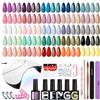 Phoenixy Kit Unghie Gel Completo 25 Colori Kit Semipermanente Unghie con Base Top Coat Semipermanente Unghie U V/LED Lampada Regali Perfetti Rosa Rosso Blu Viola