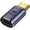 System-S Adattatore USB4 da maschio C a femmina 40 Gbit/s Cavo USB 4.0 grigio