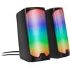 Lustrens Altoparlanti per PC da gaming RGB, con Bluetooth - Altoparlanti da gaming con illuminazione RGB, 12W, neri