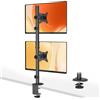 Lustrens Supporto verticale per due monitor da computer, da 17 a 32 pollici, compatibile con standard VESA 75/100 mm