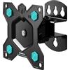 Lustrens Supporto a parete motorizzato per televisori e monitor da 10" a 35", fino a 20 kg, con rotazione a 360°, colore nero