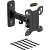 Lustrens Supporto a parete per televisori da 13-27 pollici, inclinabile e girevole, compatibile con standard VESA 75x75 mm - 100x100 mm, con capacità di carico fino a 25 kg