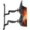 Lustrens Supporto a parete per due monitor, adatto a schermi ultralargi da 17 a 49 pollici, con regolazione ergonomica in altezza