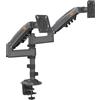 Lustrens Supporto a parete H180, con sistema a gas per monitor LCD LED doppi, da 17 a 32 pollici, compatibile con standard VESA fino a 100 x 100 mm, per un peso massimo di 2 x 9 kg, colore nero