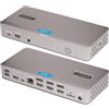 Lustrens Docking station USB4, compatibile con monitor multipli (fino a tre) a risoluzione 4K e frequenza di 60Hz, con porte HDMI o DisplayPort, e alimentazione da 100W, che non richiede l'installazione di driver
