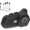 Lustrens Auricolare Bluetooth per motocicletta con portata di 800 metri e cancellazione del rumore CVC