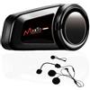 Lustrens Auricolare per casco, interfono Bluetooth a 6 vie con portata di 1000 metri, impermeabile, con funzione vivavoce