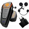 Lustrens BT-S2: auricolare Bluetooth, impermeabile, interfono per 2-3 motociclisti, portata di 1000 metri
